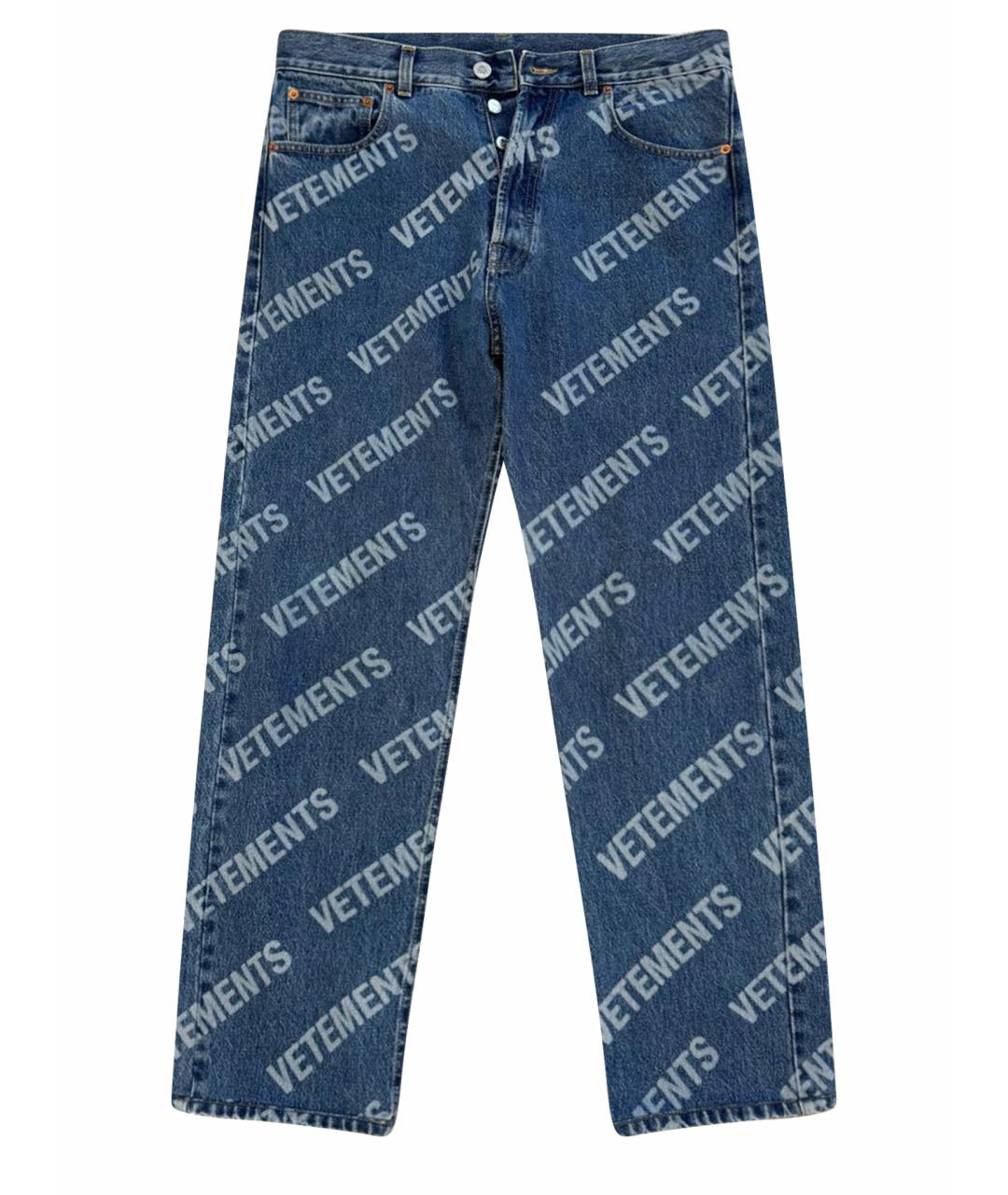 VETEMENTS Синие хлопковые джинсы, фото 1