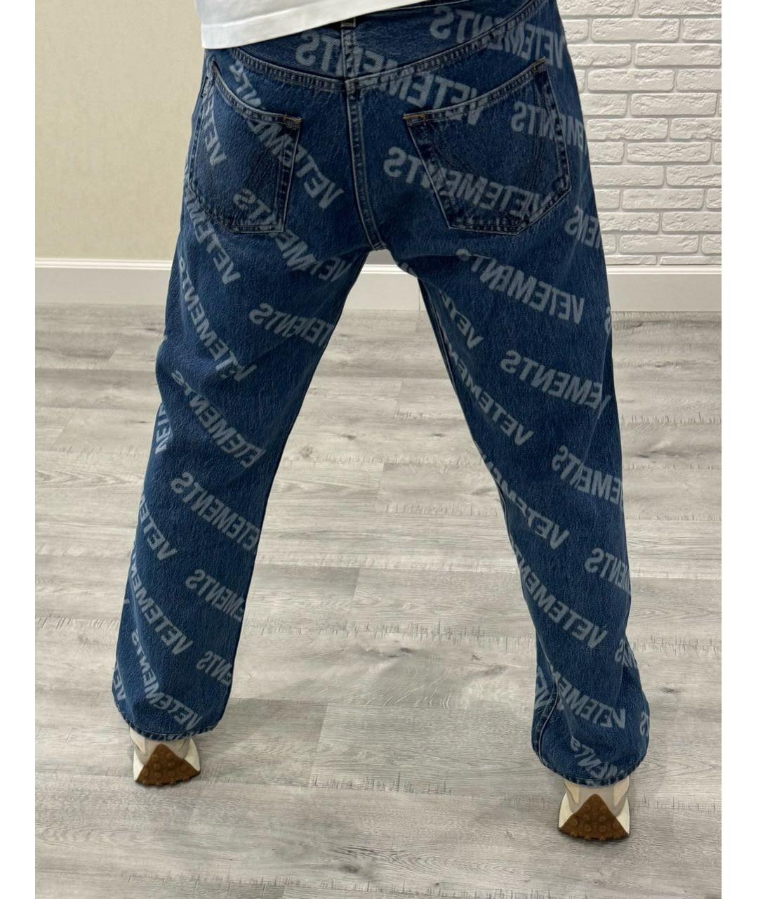 VETEMENTS Синие хлопковые джинсы, фото 4