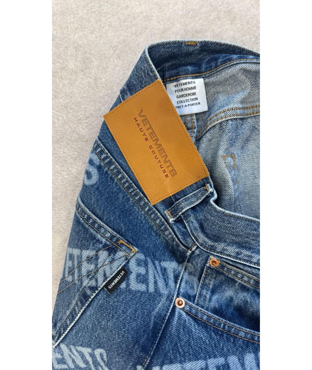 VETEMENTS Синие хлопковые джинсы, фото 2