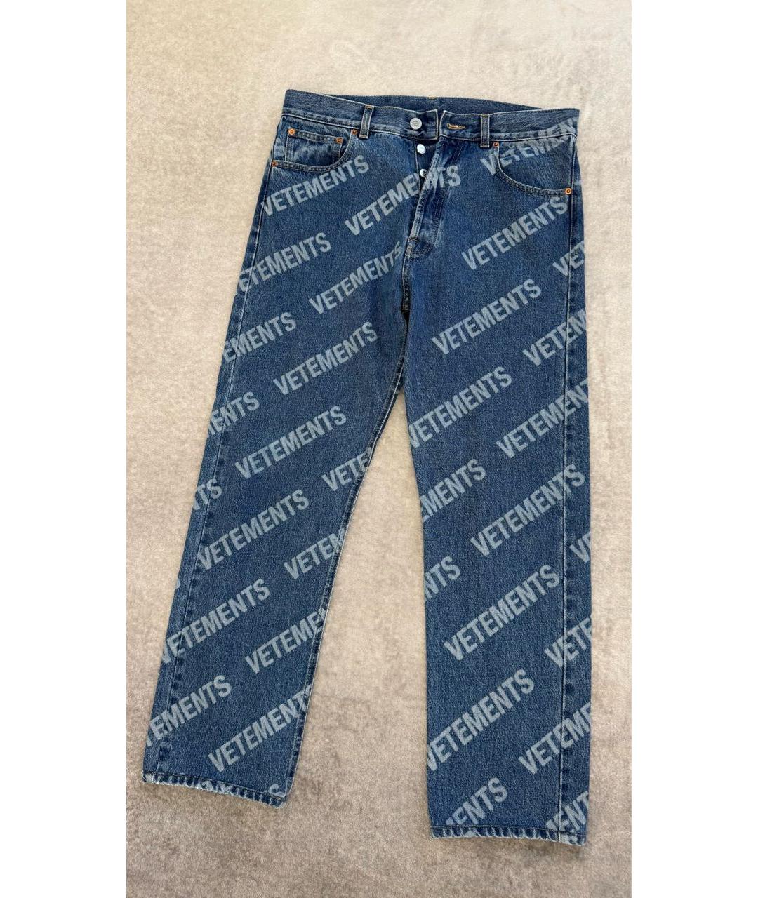 VETEMENTS Синие хлопковые джинсы, фото 9