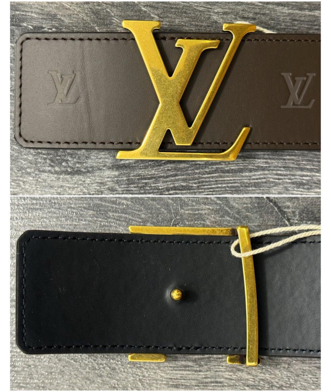 LOUIS VUITTON Коричневый кожаный ремень, фото 3