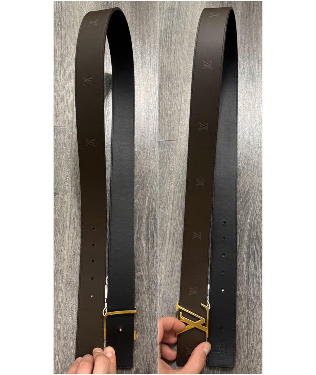 LOUIS VUITTON Коричневый кожаный ремень, фото 5