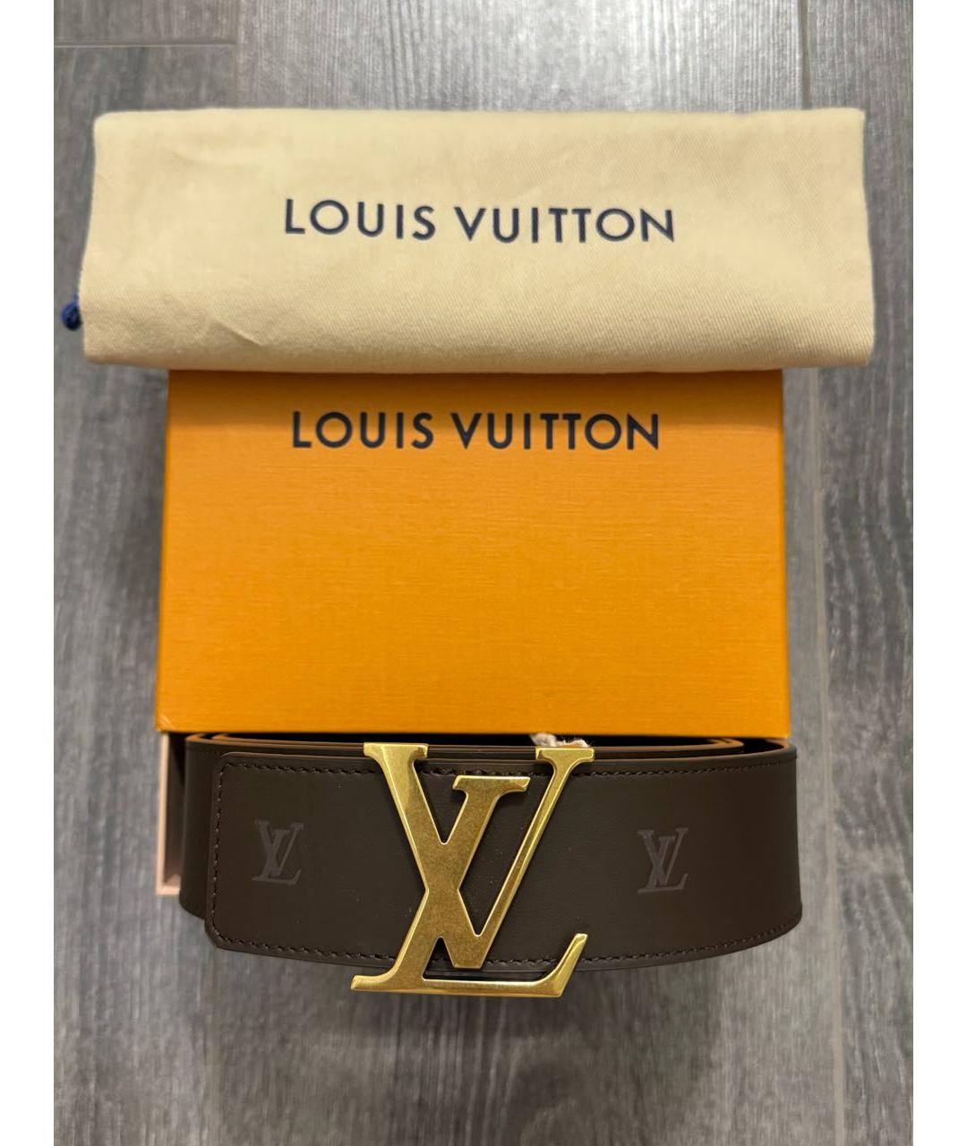 LOUIS VUITTON Коричневый кожаный ремень, фото 7