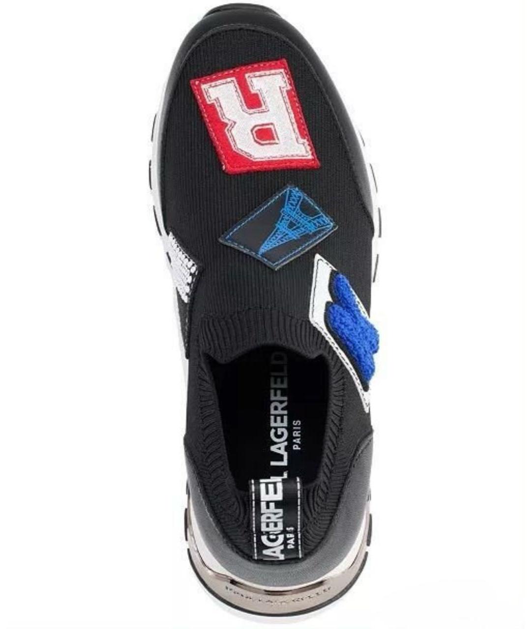 KARL LAGERFELD Черные текстильные лоферы, фото 2