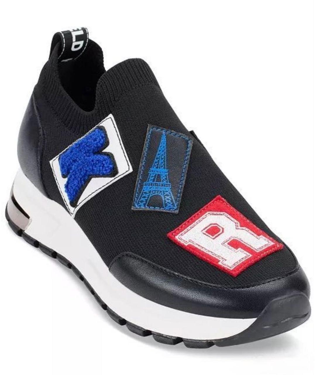 KARL LAGERFELD Черные текстильные лоферы, фото 3