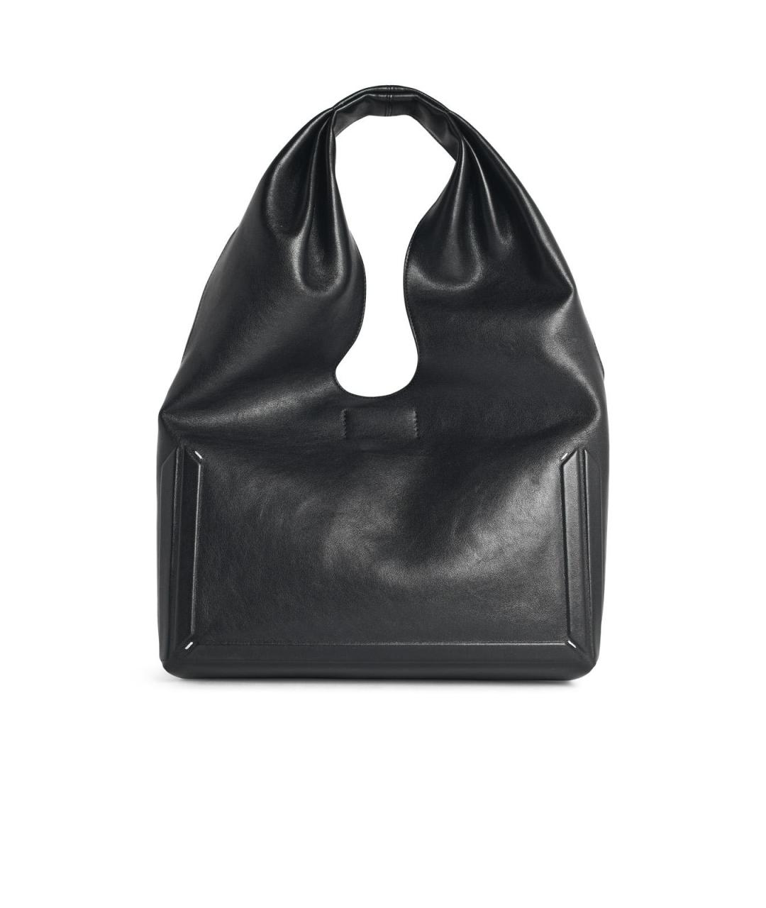 MAISON MARGIELA Черная кожаная сумка с короткими ручками, фото 1