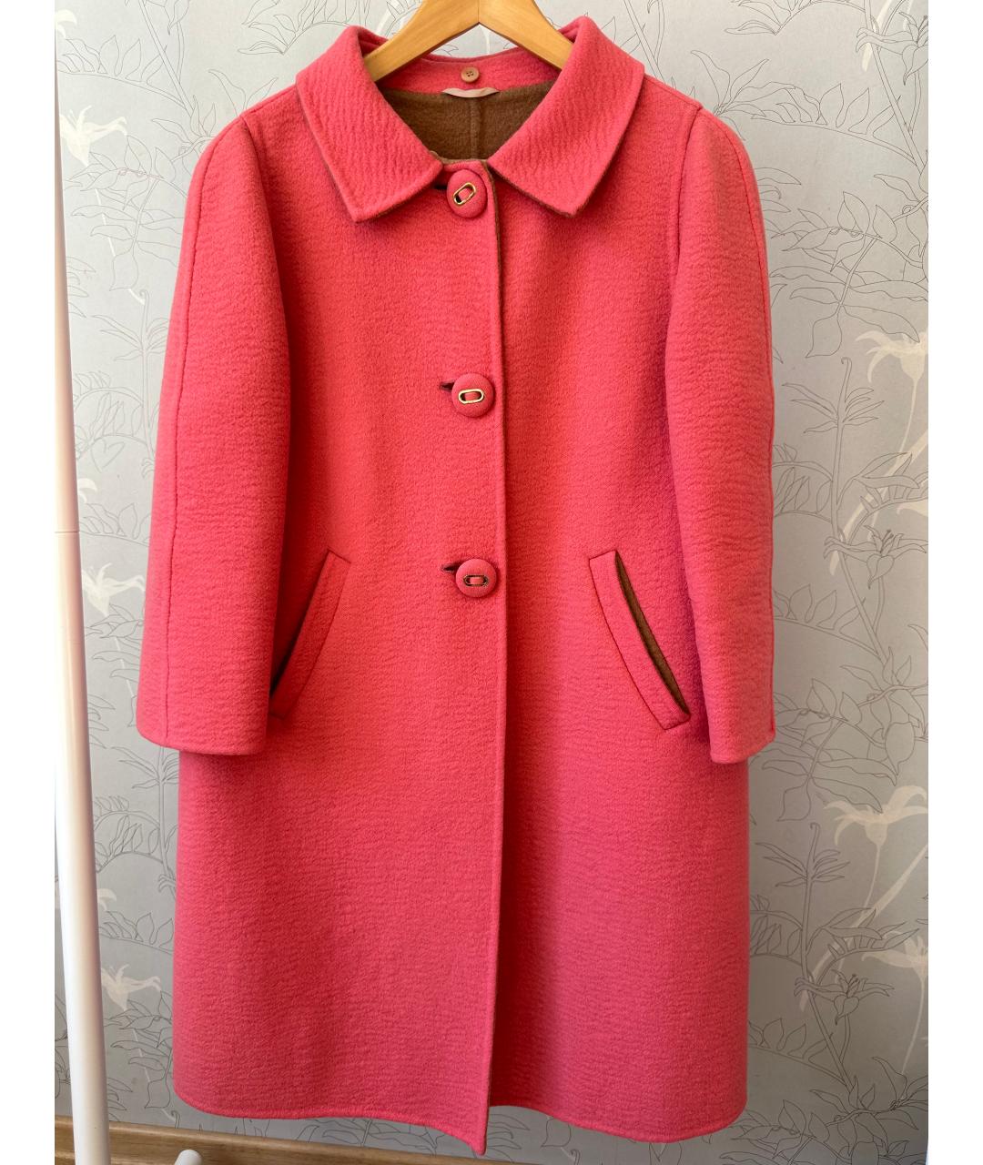 PRADA Розовое шерстяное пальто, фото 4