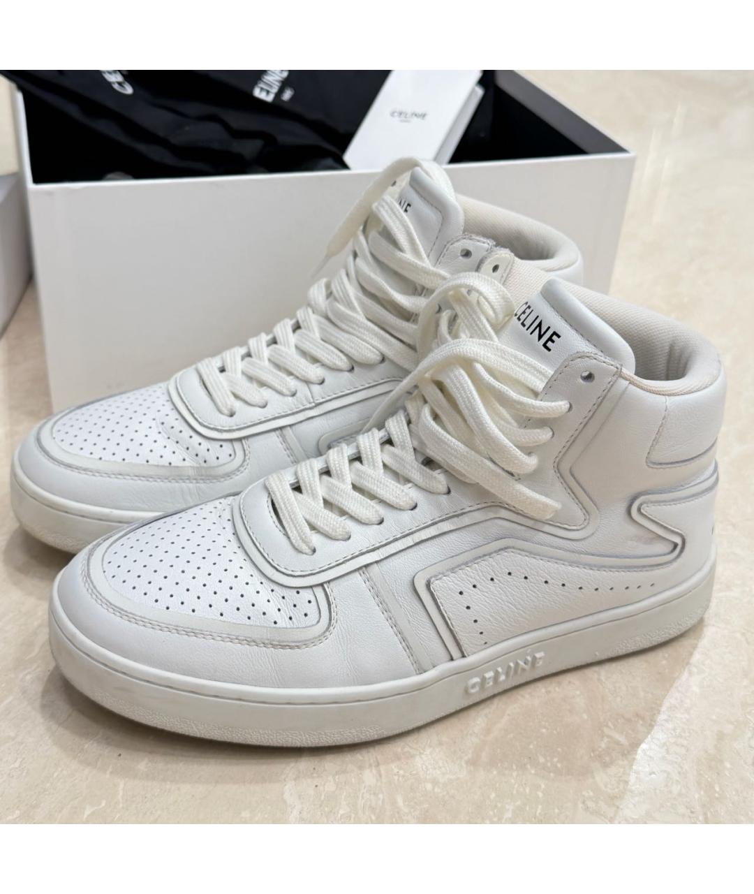 CELINE Белые кожаные кеды, фото 8