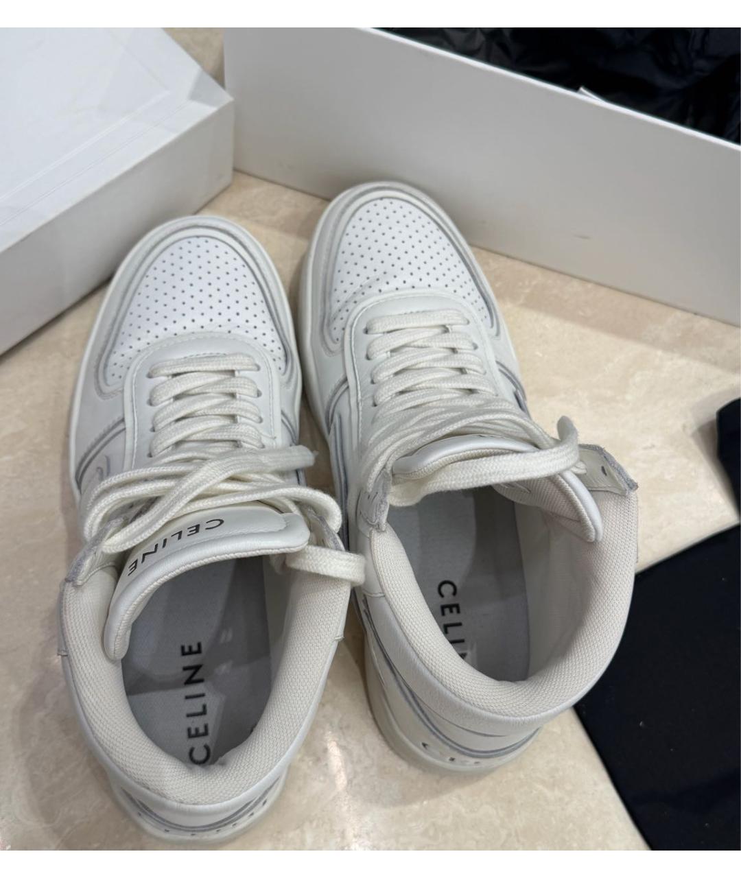CELINE Белые кожаные кеды, фото 3