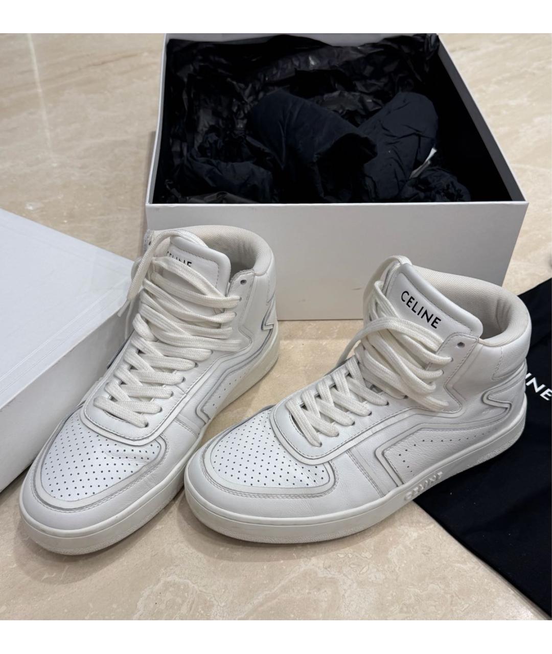 CELINE Белые кожаные кеды, фото 6