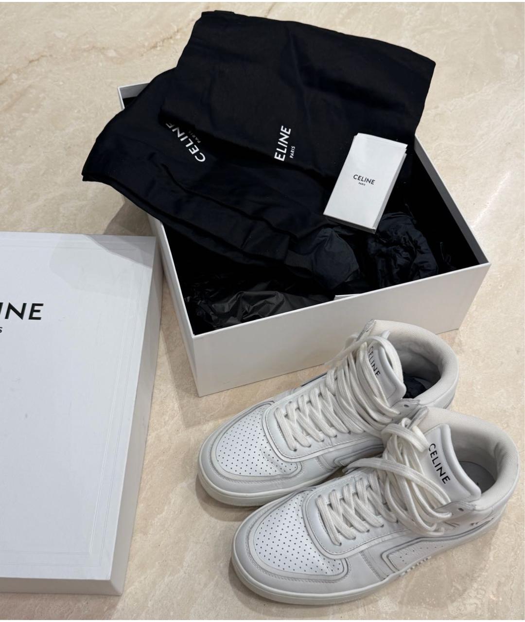 CELINE Белые кожаные кеды, фото 5