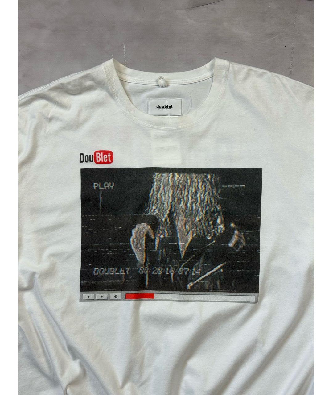 DOUBLET Белая хлопковая футболка, фото 2