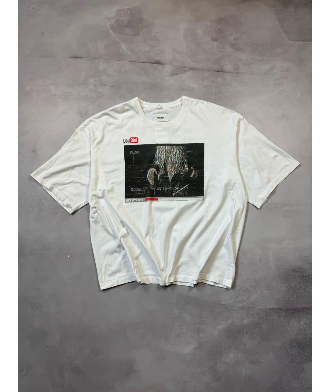 DOUBLET Белая хлопковая футболка, фото 9