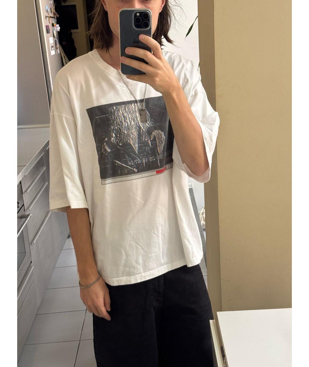 DOUBLET Белая хлопковая футболка, фото 5