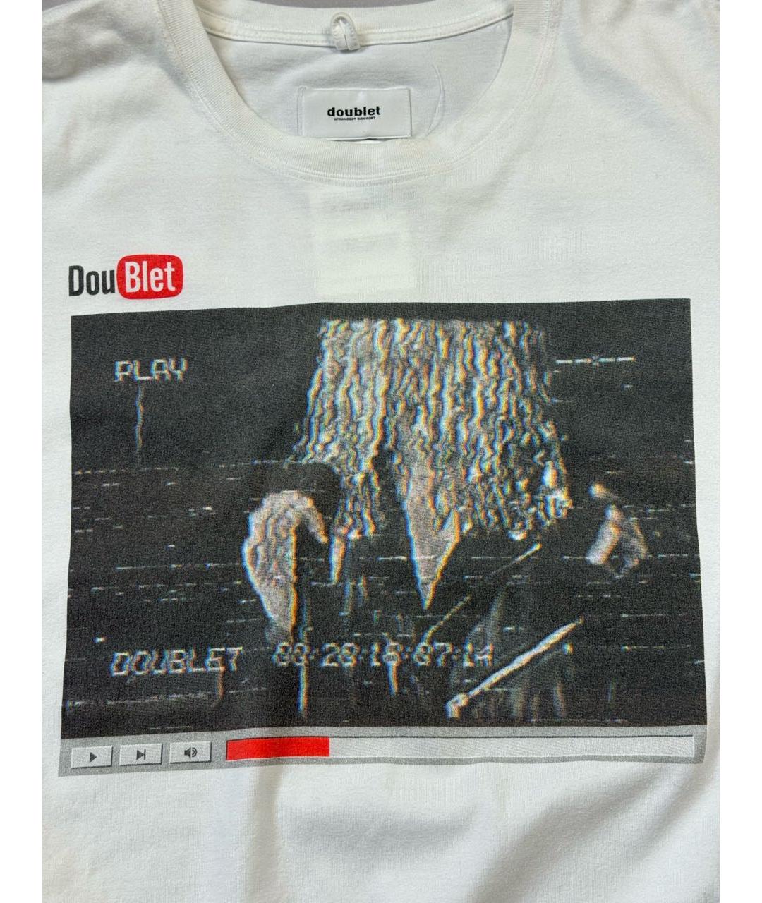 DOUBLET Белая хлопковая футболка, фото 6