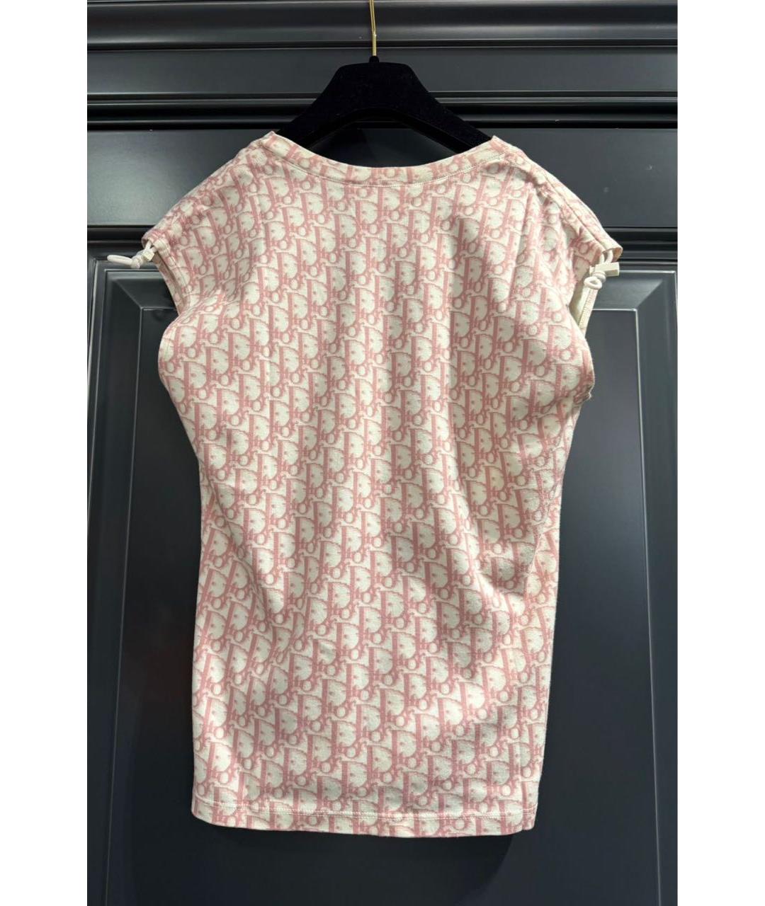 CHRISTIAN DIOR Розовая хлопковая майка, фото 2