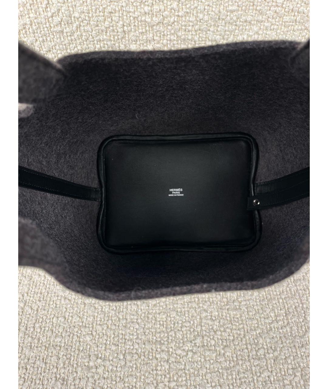 HERMES Антрацитовая сумка с короткими ручками, фото 7