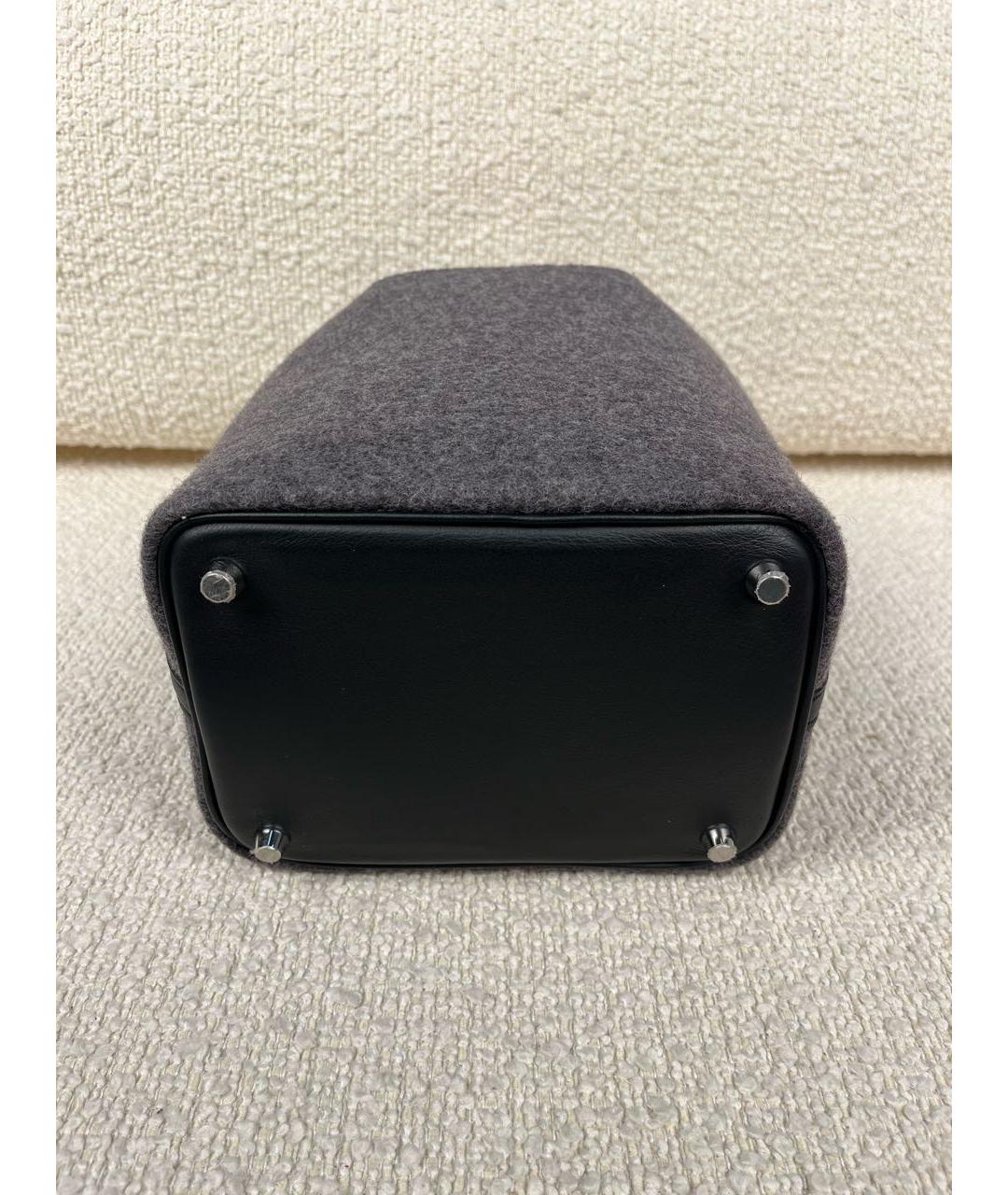 HERMES Антрацитовая сумка с короткими ручками, фото 6