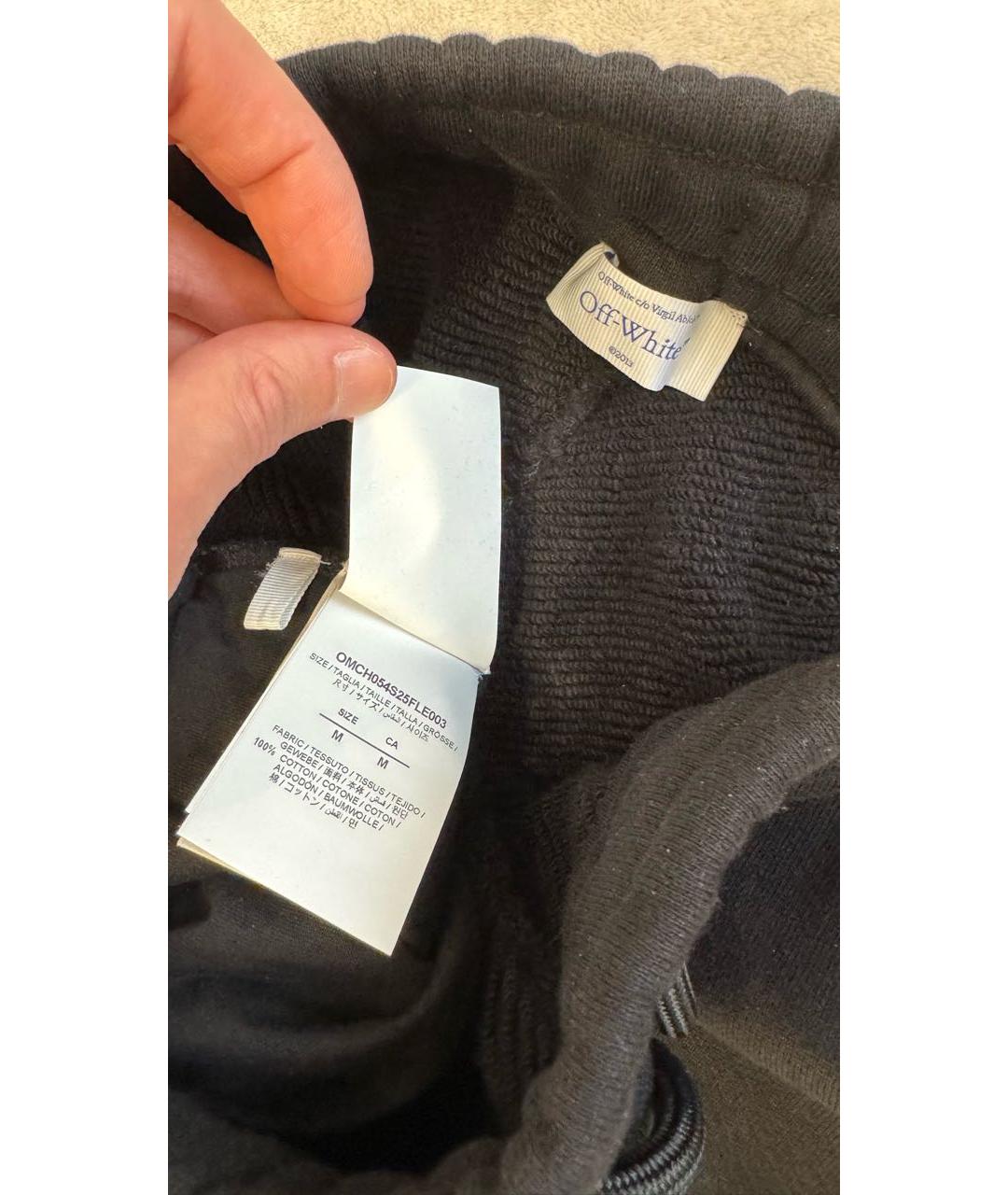 OFF-WHITE Черные хлопковые повседневные брюки, фото 8