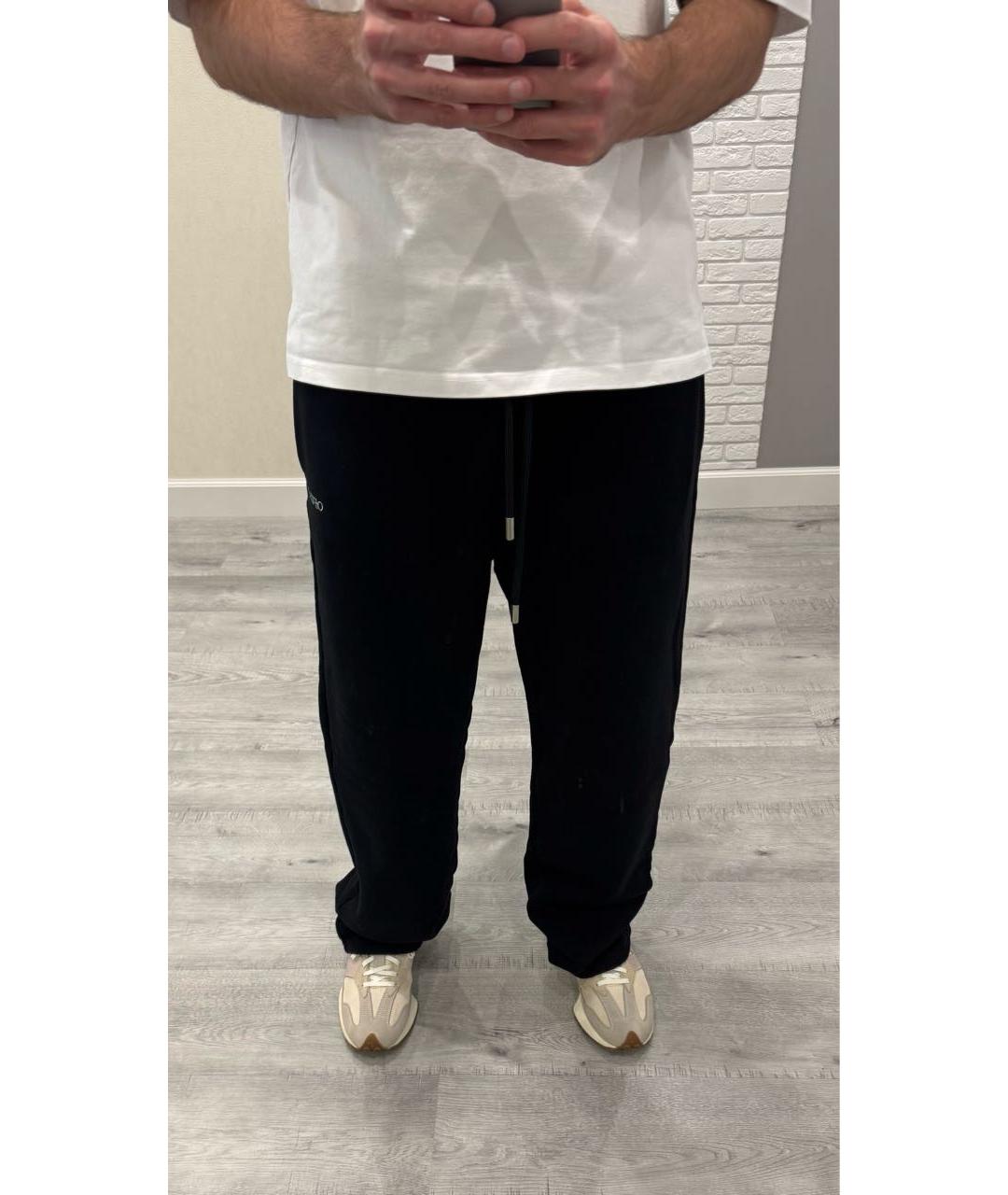 OFF-WHITE Черные хлопковые повседневные брюки, фото 3