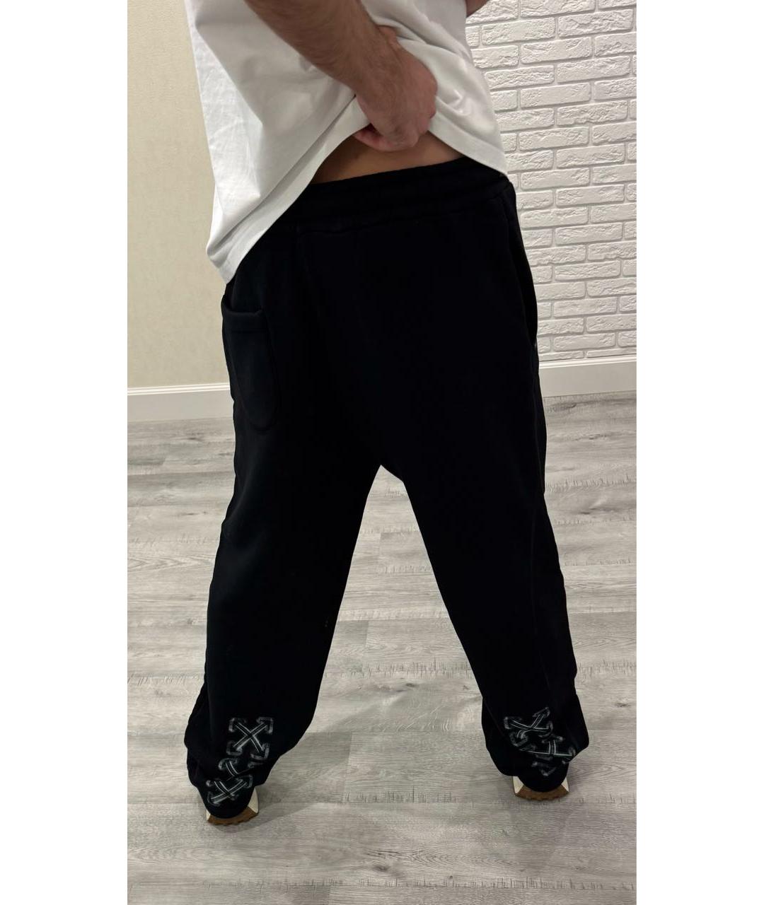 OFF-WHITE Черные хлопковые повседневные брюки, фото 6