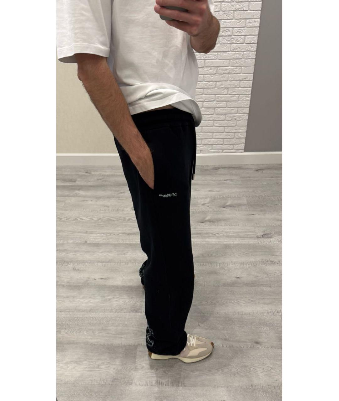 OFF-WHITE Черные хлопковые повседневные брюки, фото 5