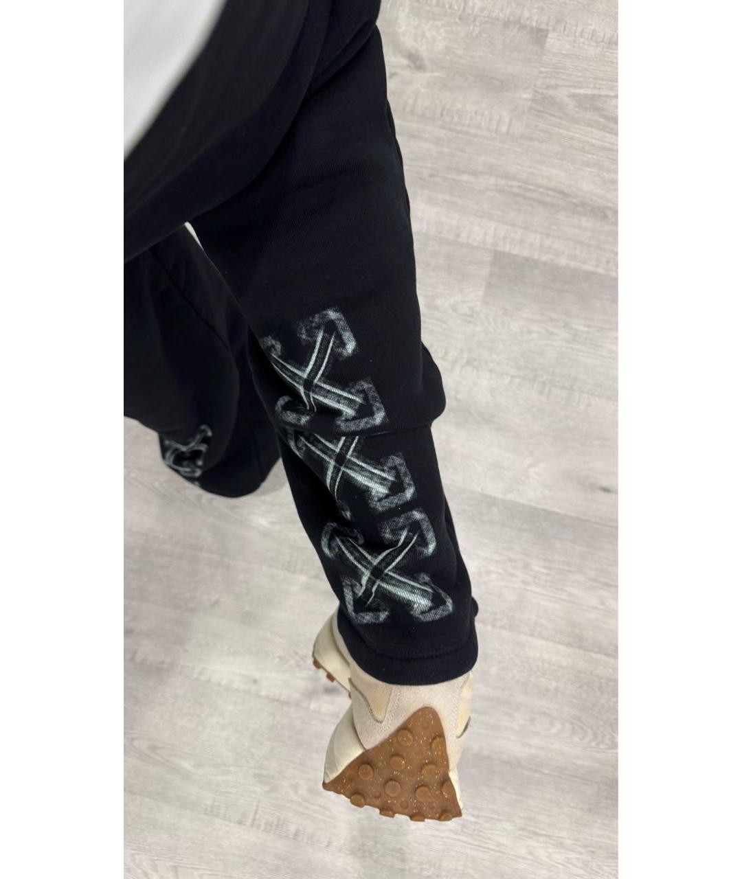 OFF-WHITE Черные хлопковые повседневные брюки, фото 7