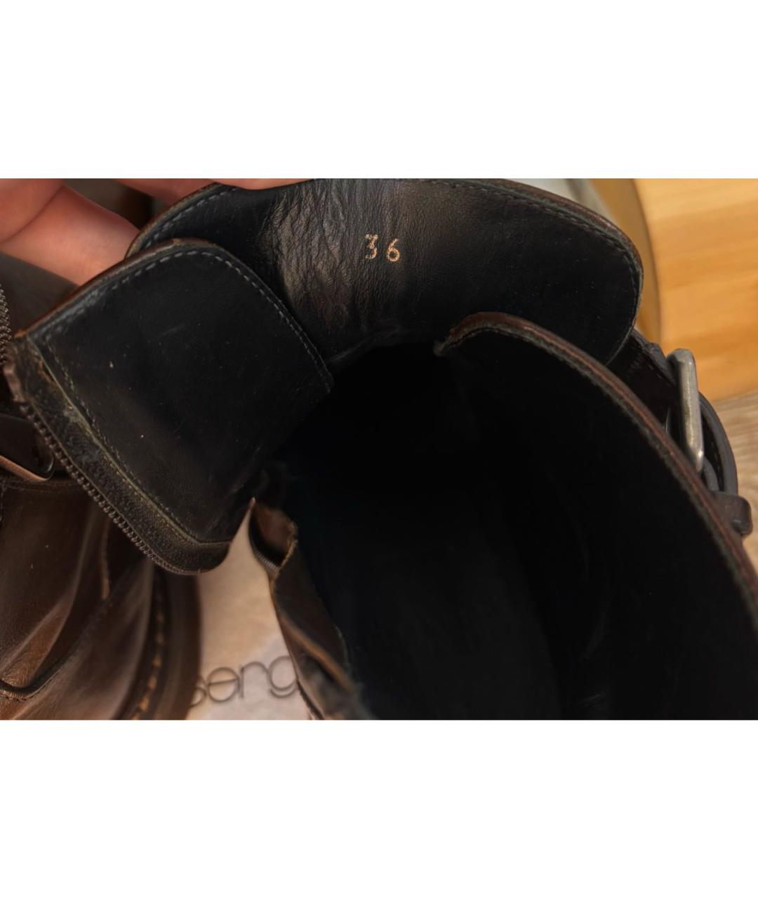 BRUNELLO CUCINELLI Коричневые кожаные ботинки, фото 5