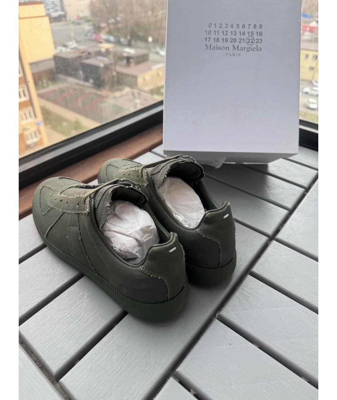 MAISON MARGIELA Хаки неопреновые кеды, фото 3