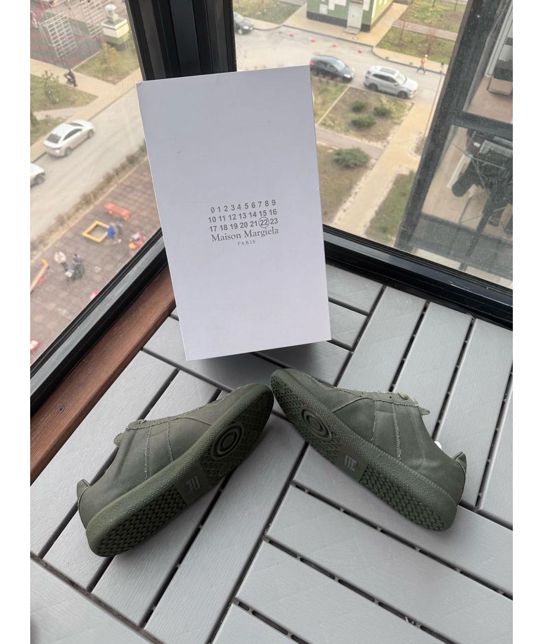 MAISON MARGIELA Хаки неопреновые кеды, фото 4