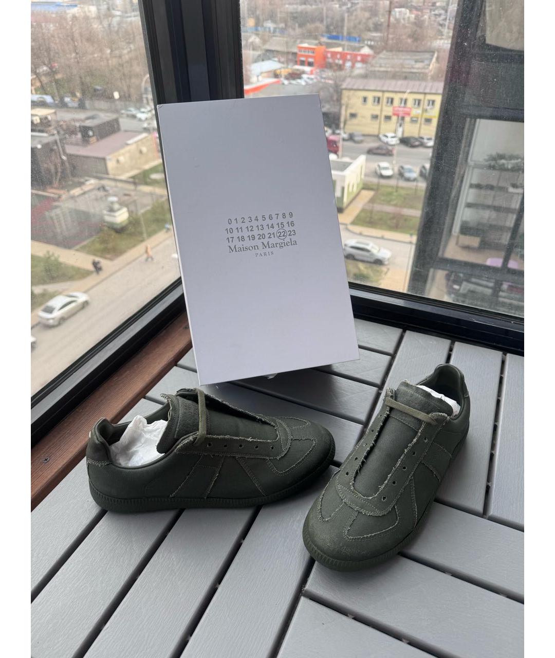 MAISON MARGIELA Хаки неопреновые кеды, фото 2