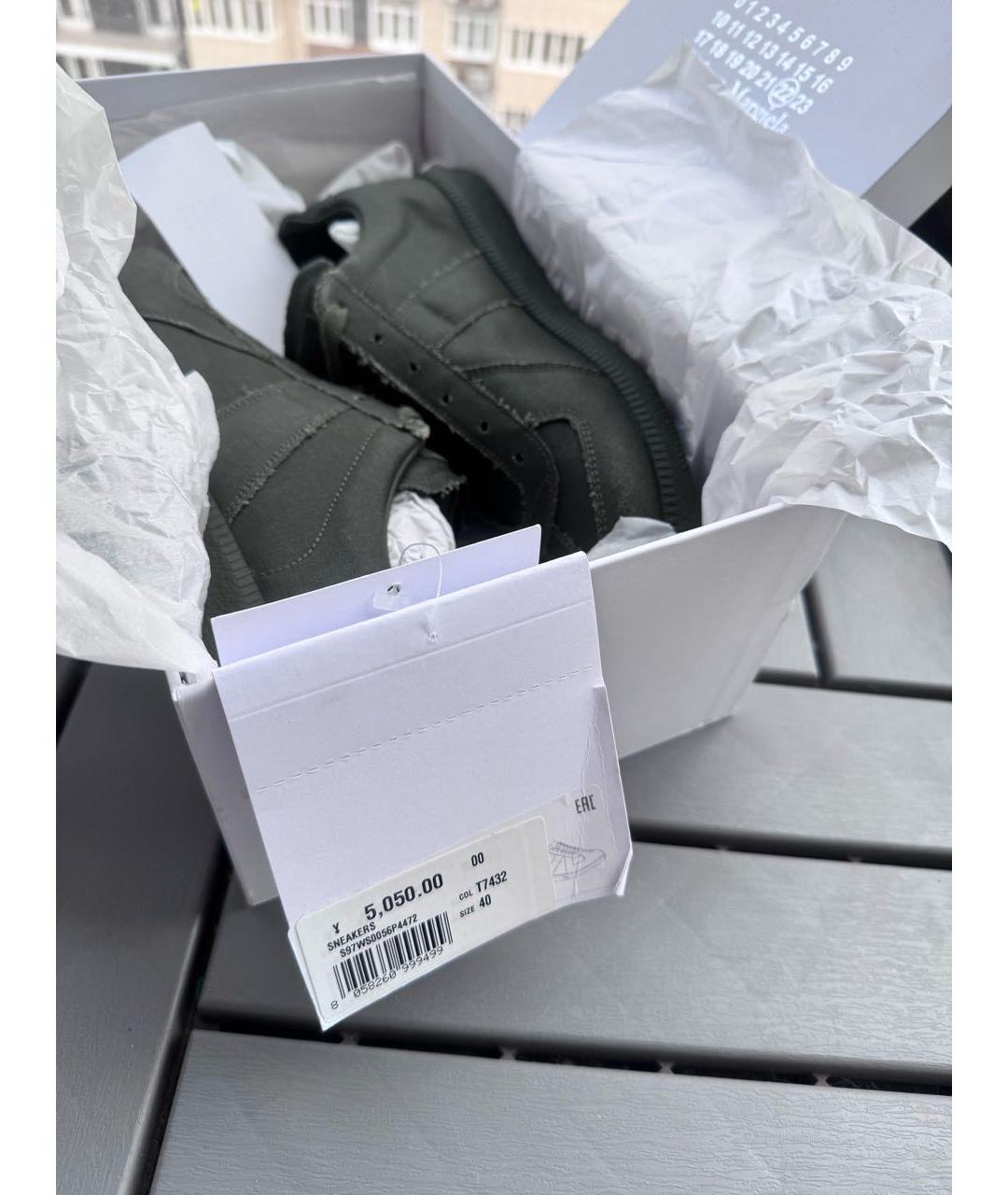 MAISON MARGIELA Хаки неопреновые кеды, фото 7