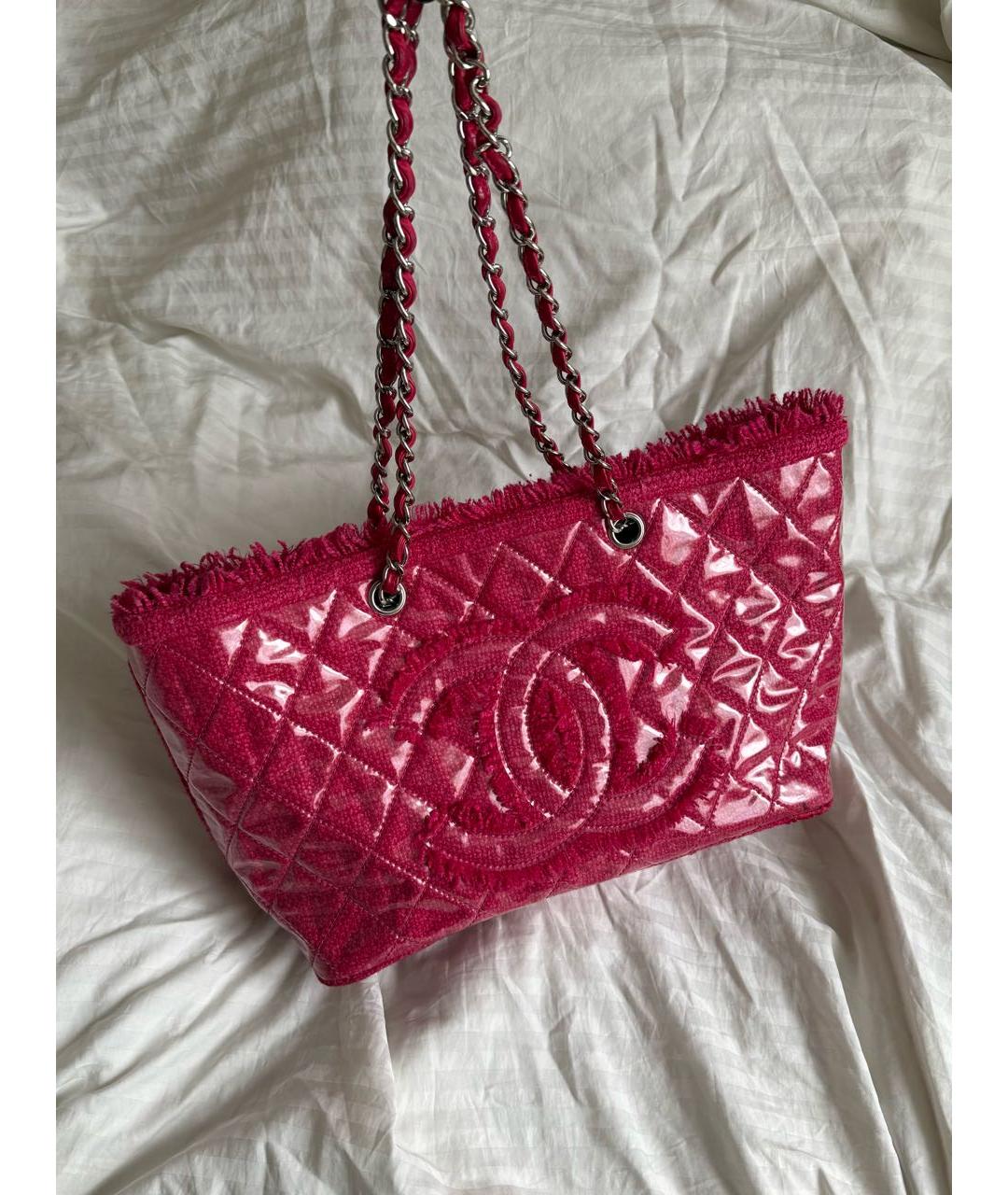 CHANEL Фуксия сумка тоут, фото 9