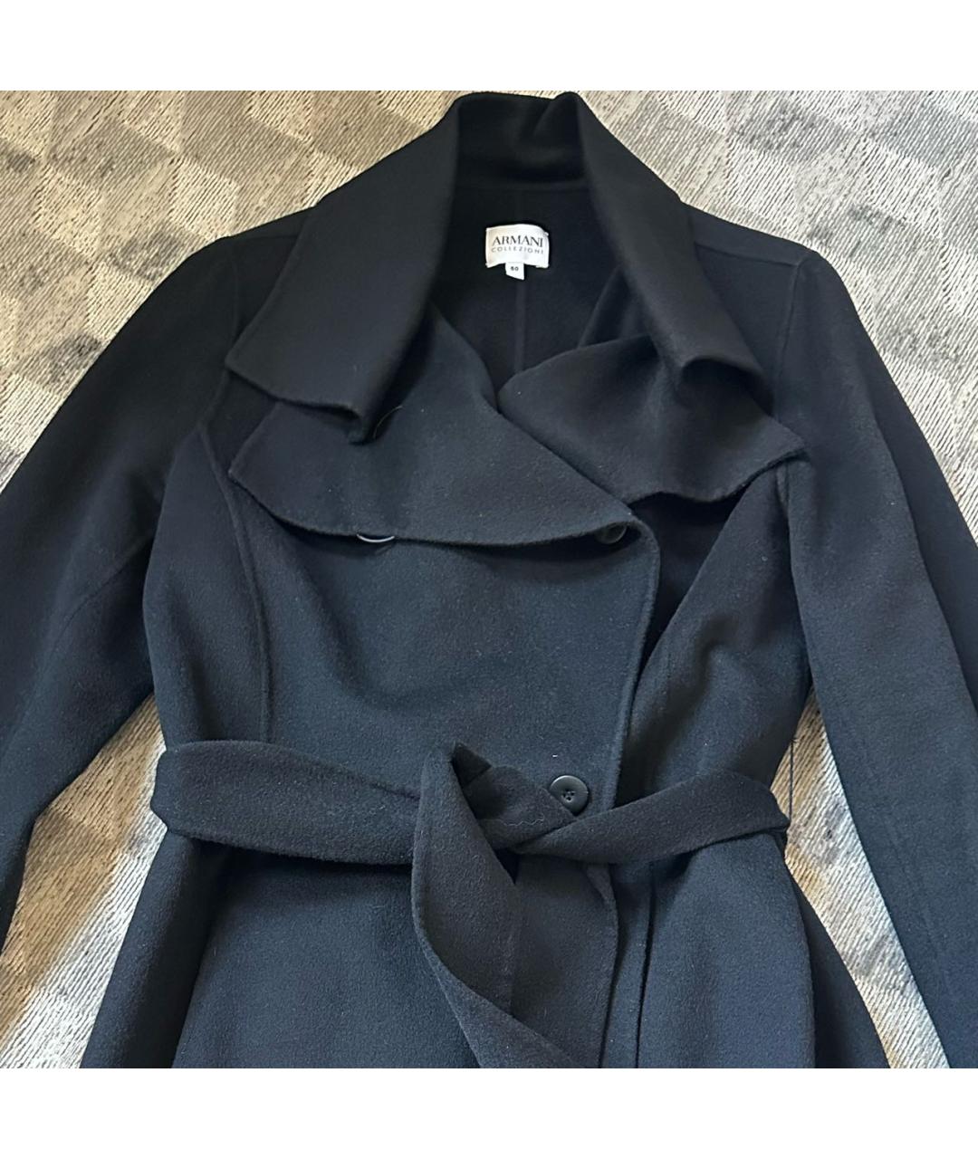 ARMANI COLLEZIONI Черное кашемировое пальто, фото 7