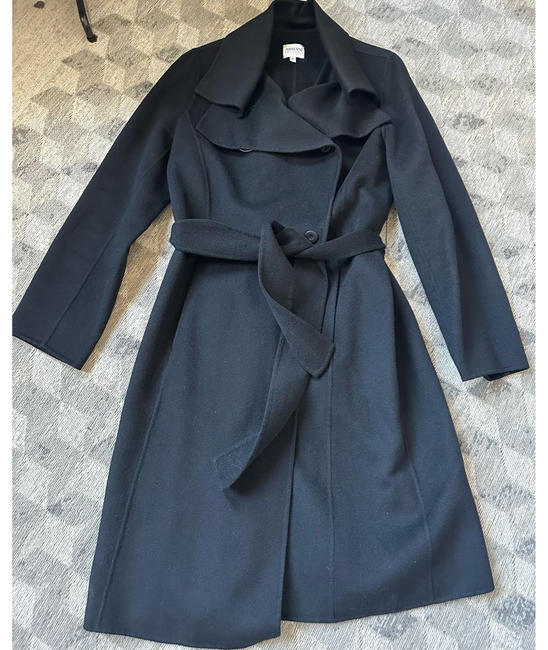 ARMANI COLLEZIONI Черное кашемировое пальто, фото 9