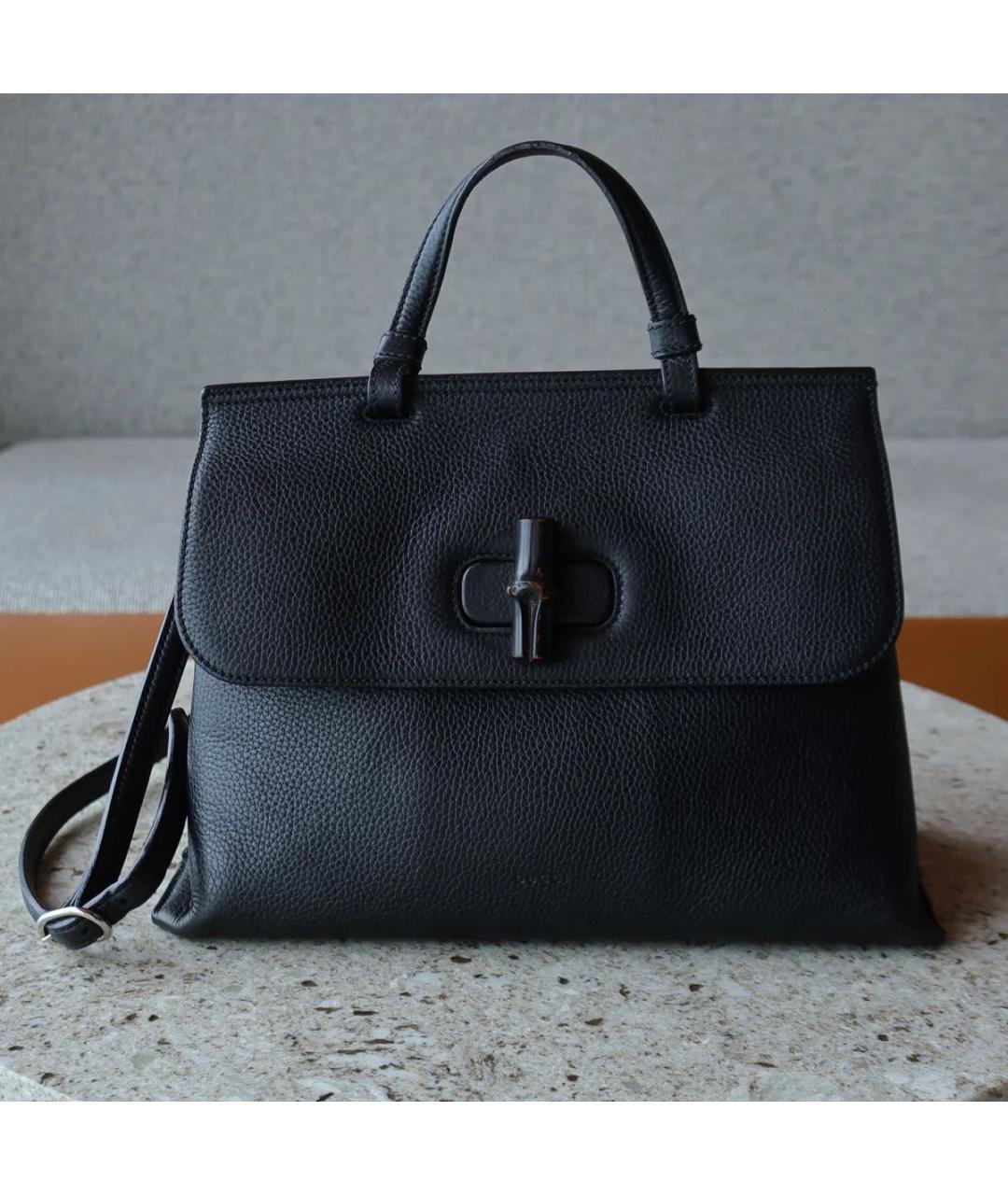 GUCCI Черная кожаная сумка через плечо, фото 4