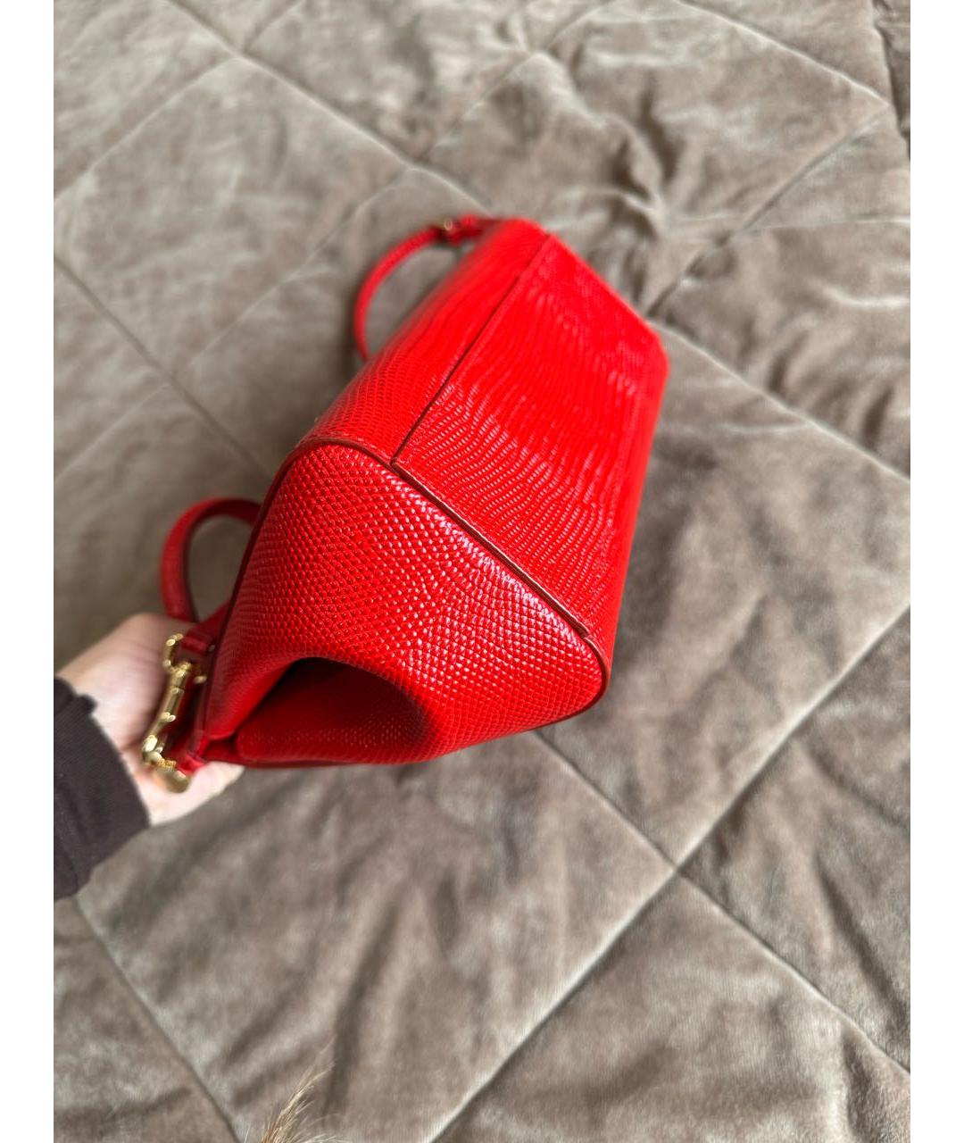 DOLCE&GABBANA Красная кожаная сумка через плечо, фото 4