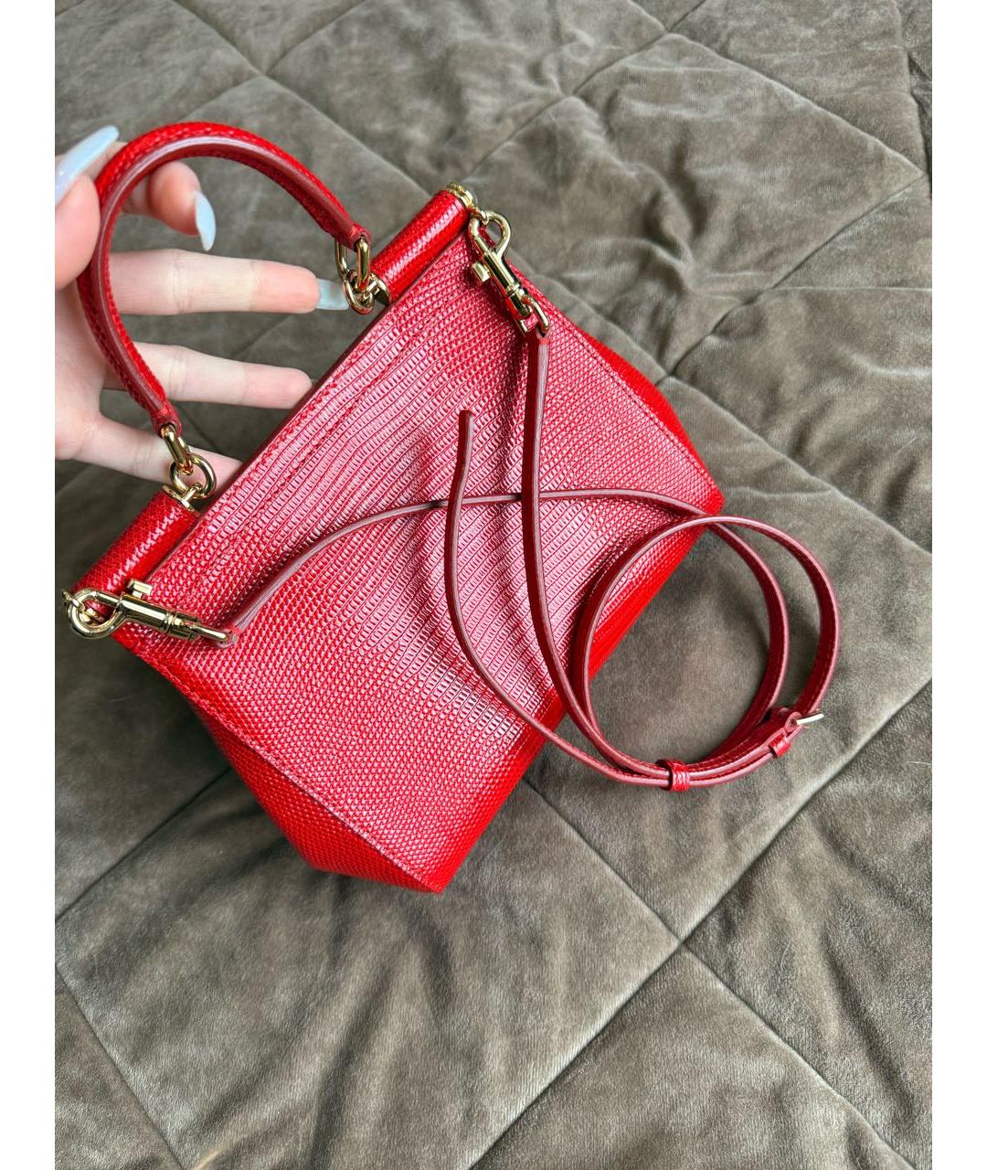 DOLCE&GABBANA Красная кожаная сумка через плечо, фото 2