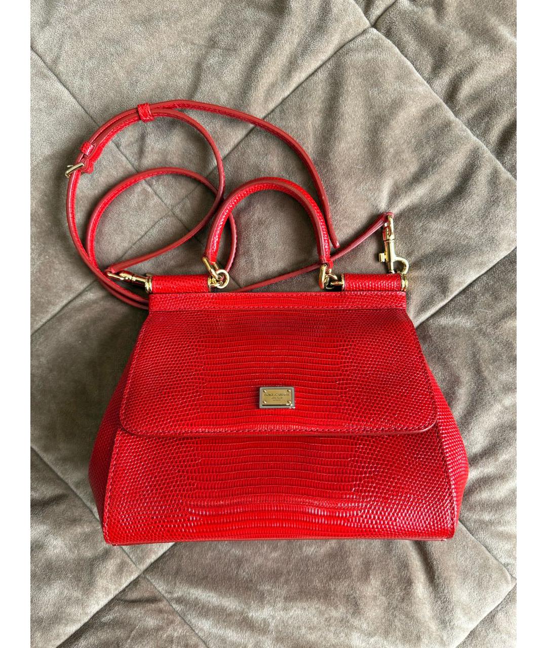 DOLCE&GABBANA Красная кожаная сумка через плечо, фото 8