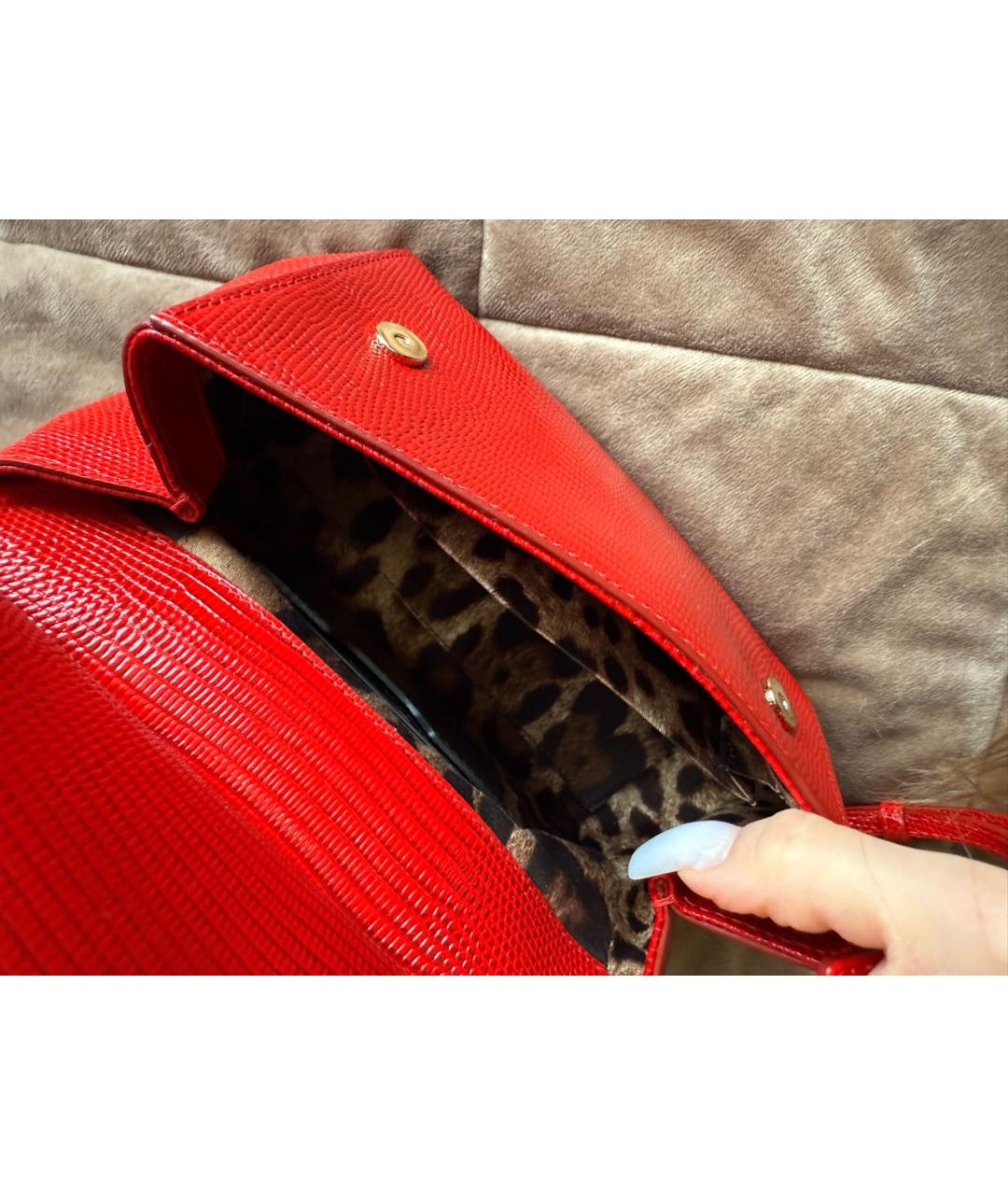 DOLCE&GABBANA Красная кожаная сумка через плечо, фото 5