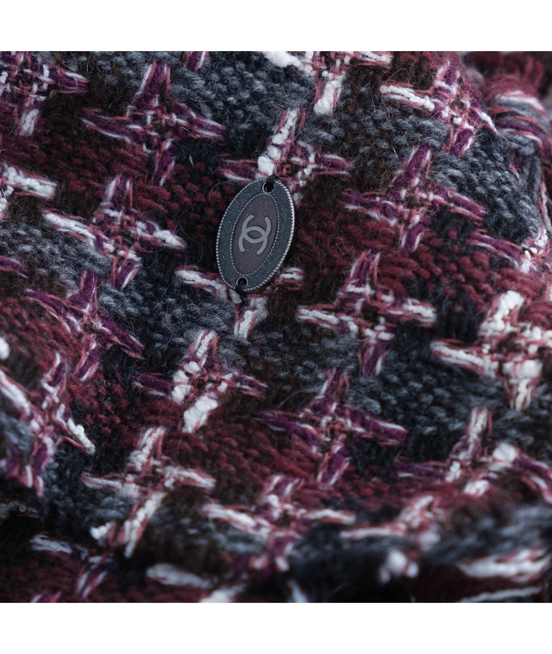 CHANEL Бордовый кашемировый шарф, фото 4