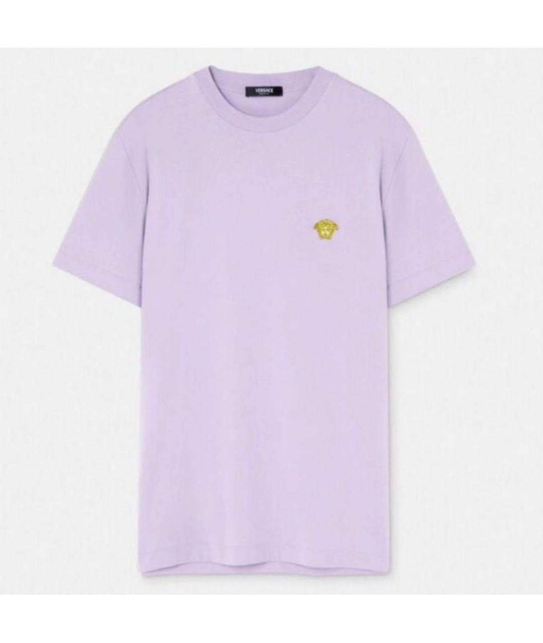 VERSACE Фиолетовая хлопковая футболка, фото 8