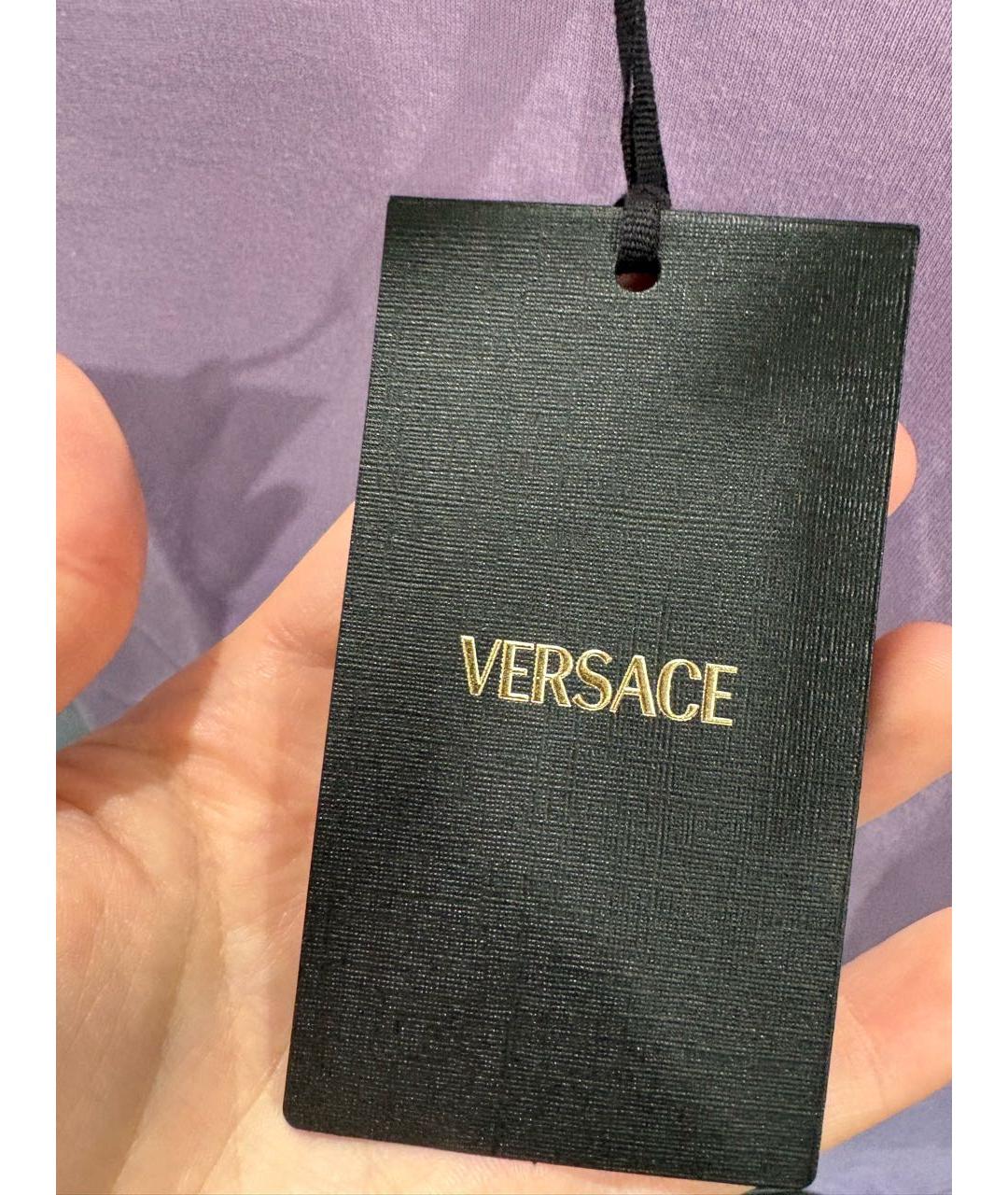 VERSACE Фиолетовая хлопковая футболка, фото 5