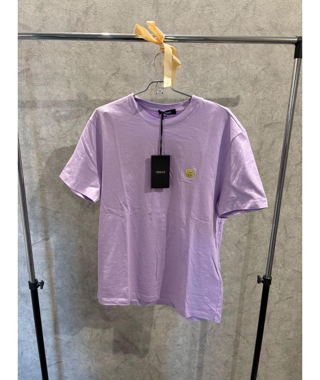 VERSACE Фиолетовая хлопковая футболка, фото 2