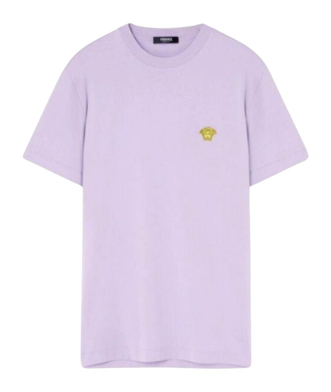 VERSACE Фиолетовая хлопковая футболка, фото 1