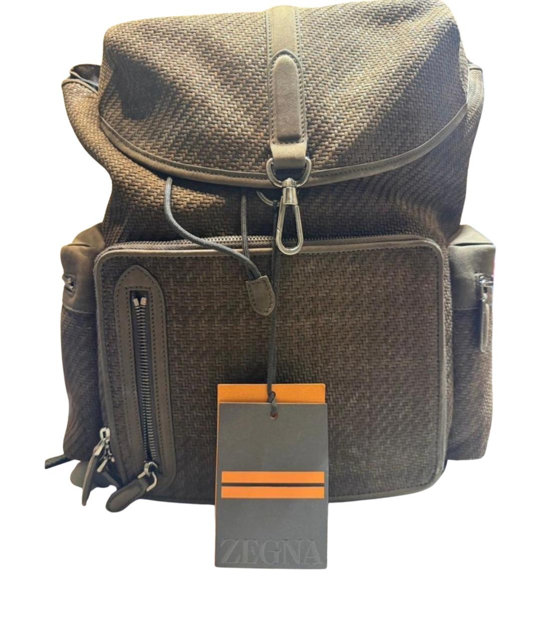 ZEGNA Коричневый кожаный портфель, фото 1