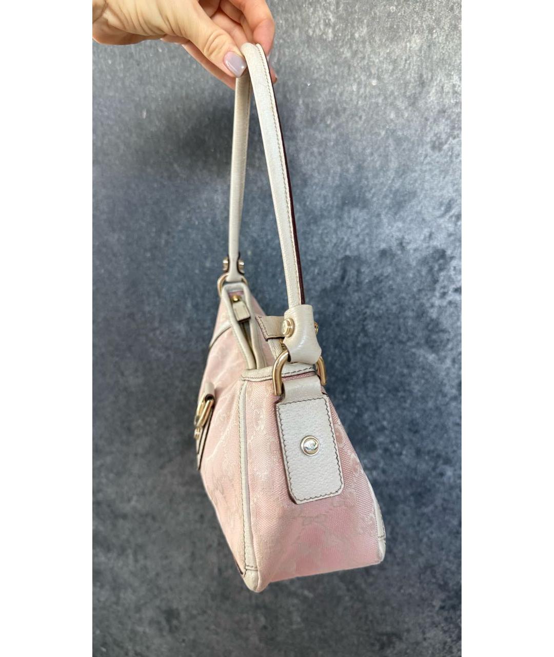 GUCCI Розовая кожаная сумка с короткими ручками, фото 4