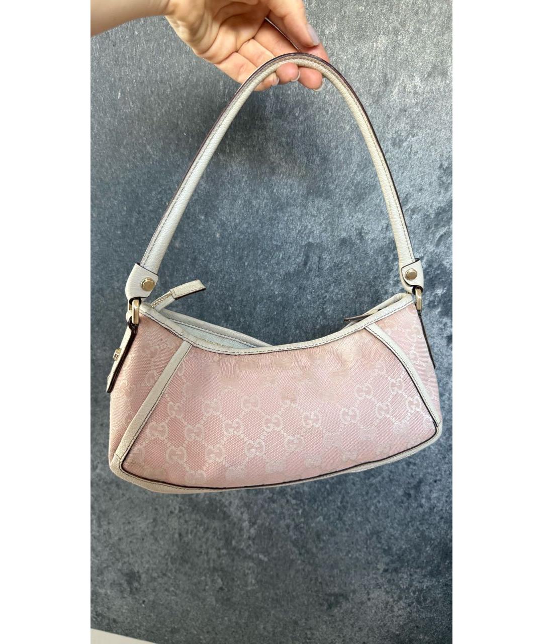 GUCCI Розовая кожаная сумка с короткими ручками, фото 3