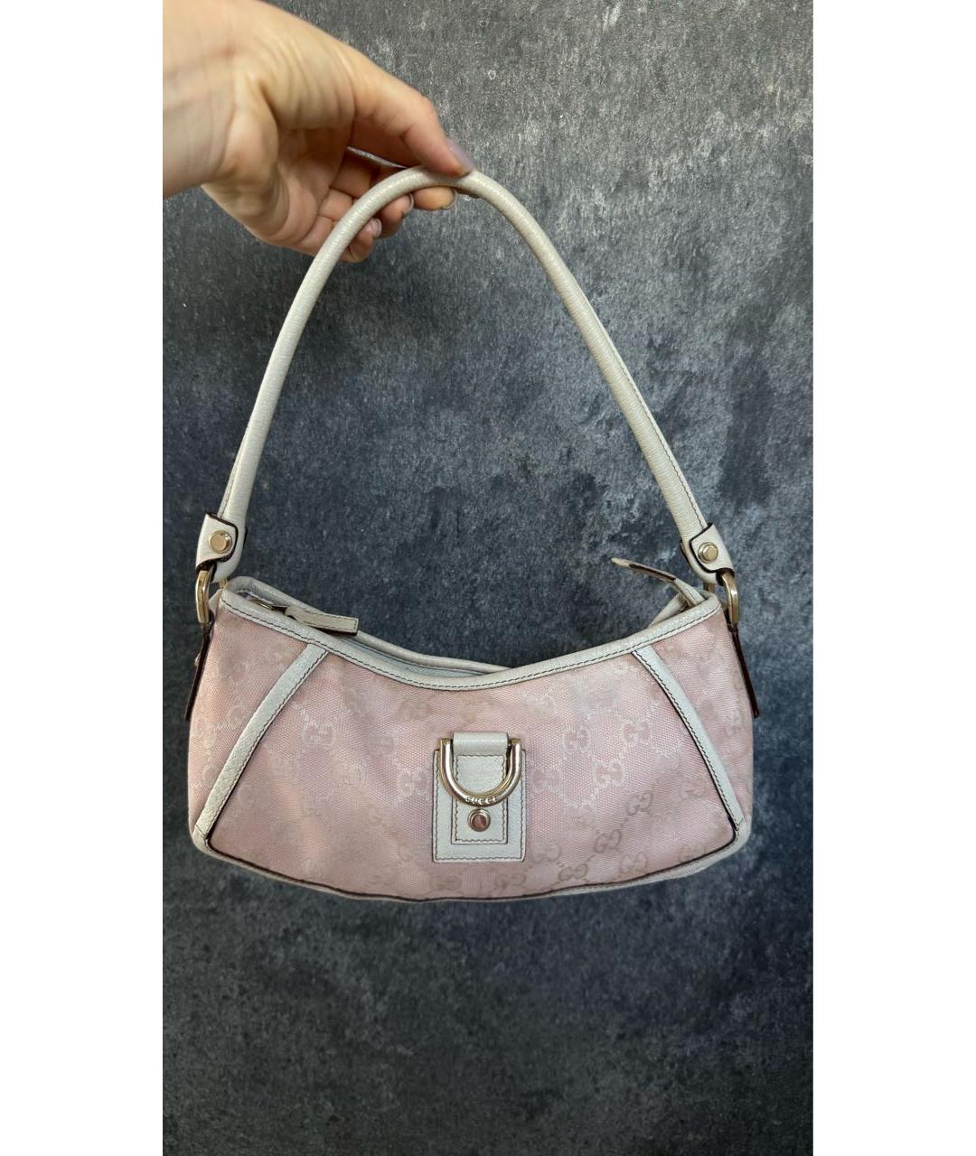 GUCCI Розовая кожаная сумка с короткими ручками, фото 2