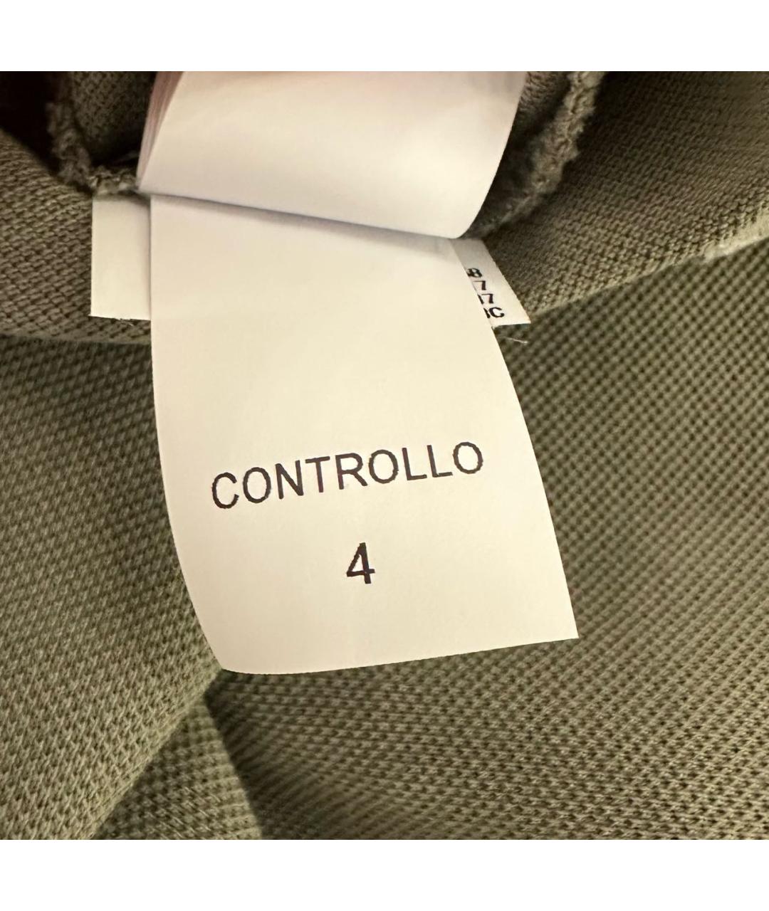 BRUNELLO CUCINELLI Хаки хлопковое поло с коротким рукавом, фото 7